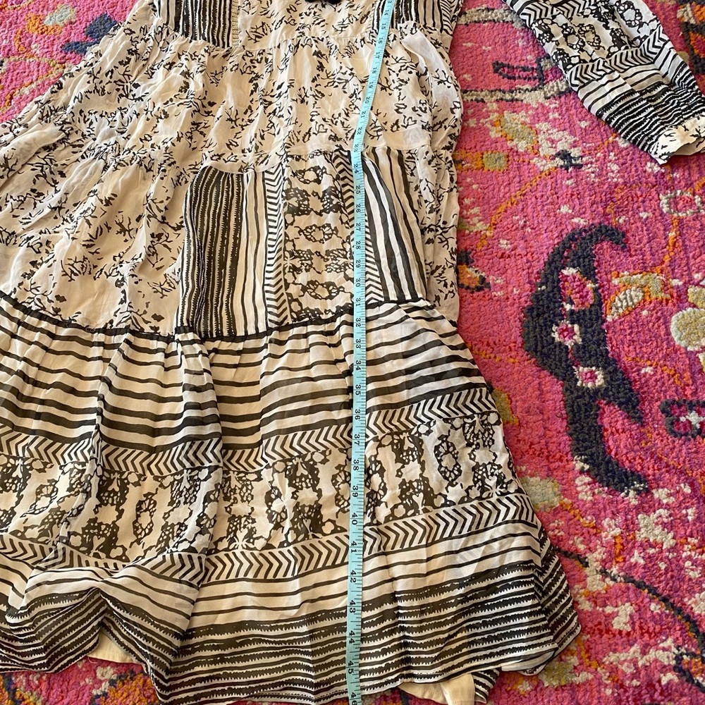 Anthropologie Boho Floral Black and White Maxi Dress - Picture 7 of 9